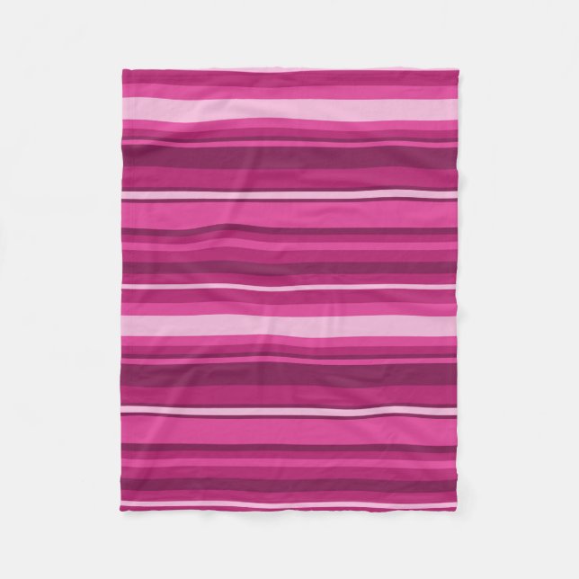 Fuschia-Streifen Fleecedecke (Vorderseite)