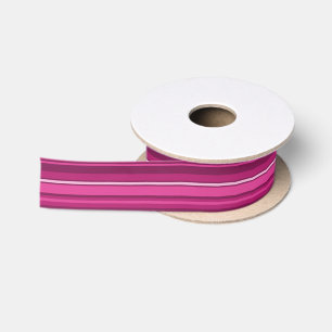 Fuschia-Streifen Satinband
