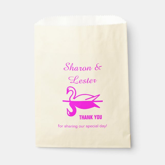 Fuschia Swans Geschenktütchen (Vorderseite)