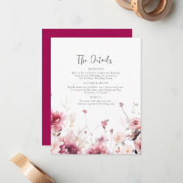 Fuschia Wedding Details Mitteilungskarte