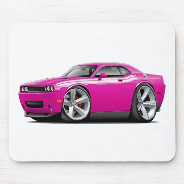 Fuschia-Weißes Auto 2009-11 Herausforderer Mousepad (Vorne)
