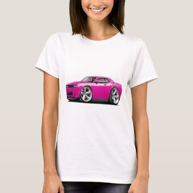 Fuschia-Weißes Auto 2009-11 Herausforderer T-Shirt (Vorderseite)