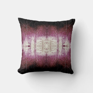 Fuschia White Black Symmetric Art Abstrakt Kissen
