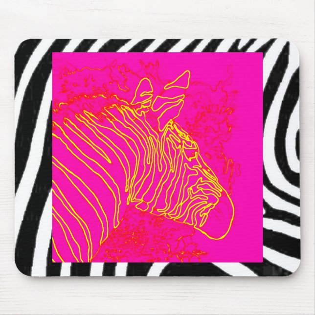 Fuschia Zebra Mousepad (Vorne)