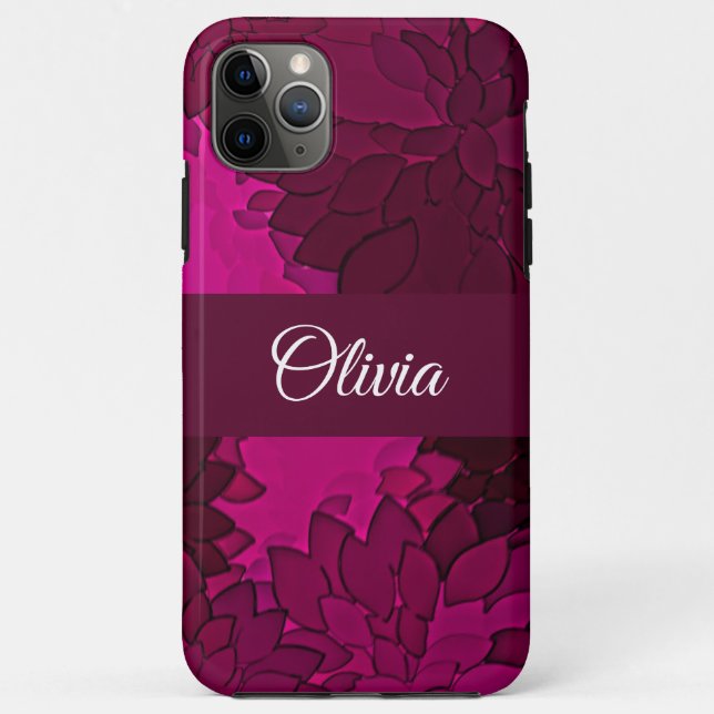 Fuscia Floral Name Rosa Elegant Case-Mate iPhone Hülle (Rückseite)