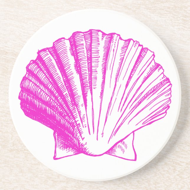 Fuscia Pink Seashell Untersetzer (Vorne)