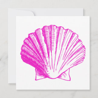Fuscia Sea Muschel Luau Empfang Einladung