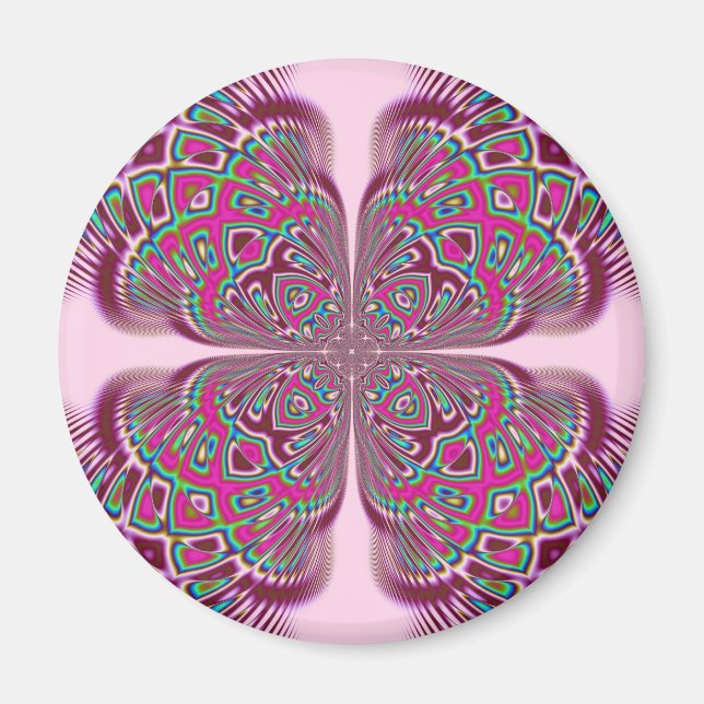 Fusha Pink Blume Magnet (Vorne)