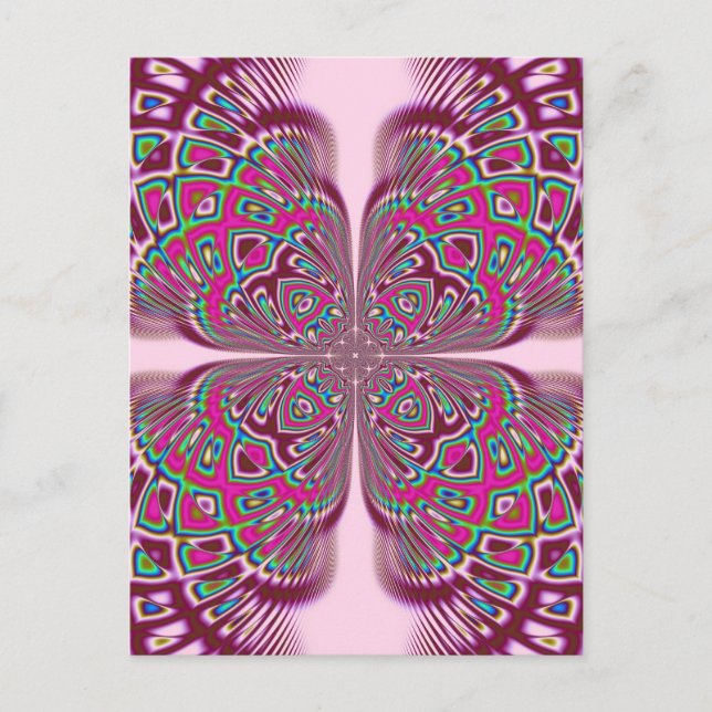 Fusha Pink Blume Postkarte (Vorderseite)
