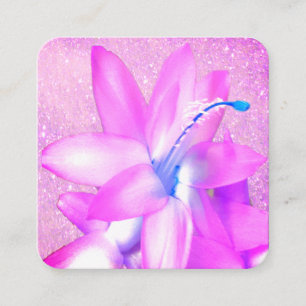*~* Fushcia eleganter mit BlumenGlitzer beruflich Quadratische Visitenkarte