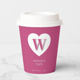 Fushcia Rose Pink Custom Business oder Personal Pappbecher