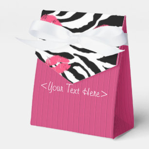 Fushia Striped Zebra und Lips Muster Bevorzugung B Geschenkschachtel