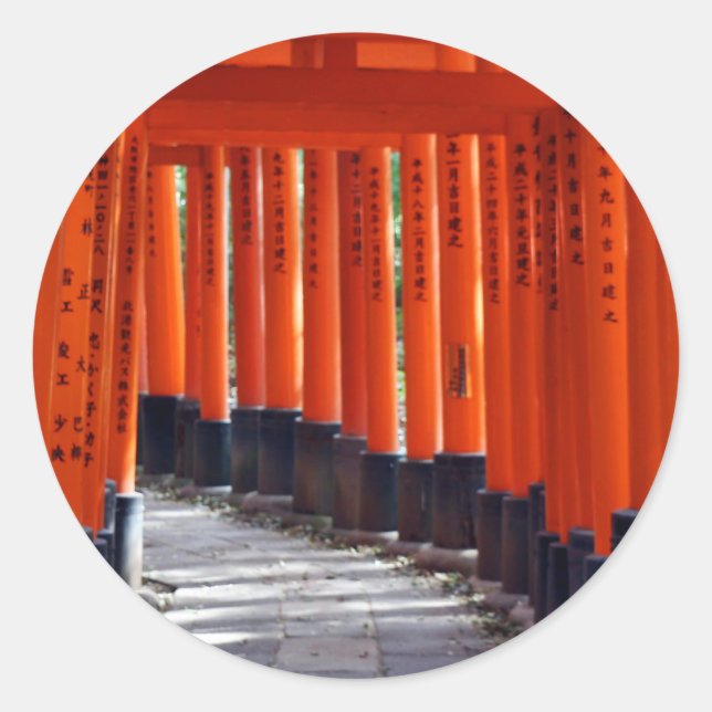 Fushimi Inari Taisha, Kyōto Attraktionen - Japan Runder Aufkleber (Vorderseite)