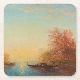 Fusine, Environments de Venise - Félix Ziem Rechteckiger Pappuntersetzer