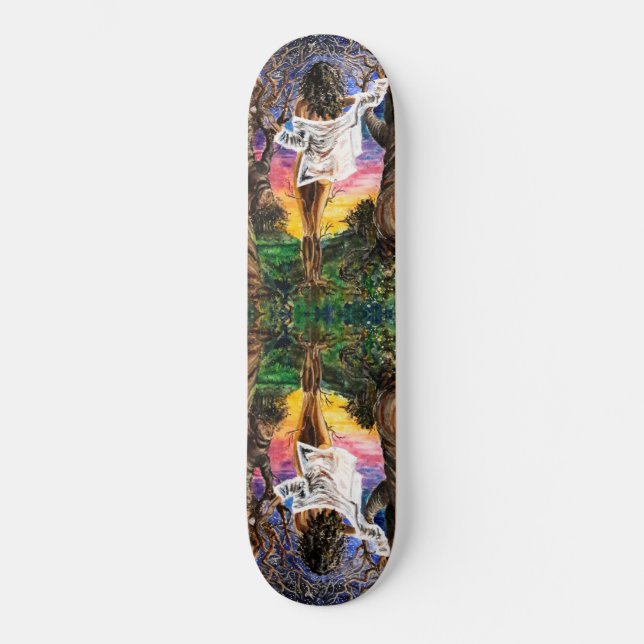 Fusion - Aquarellmalerei - Spiegel Skateboard (Vorderseite)