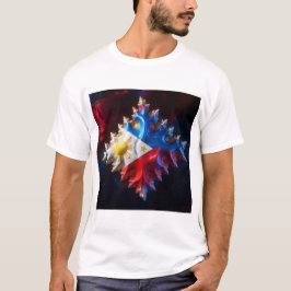 Fusion der philippinischen Flagge und des Mandelbr T-Shirt
