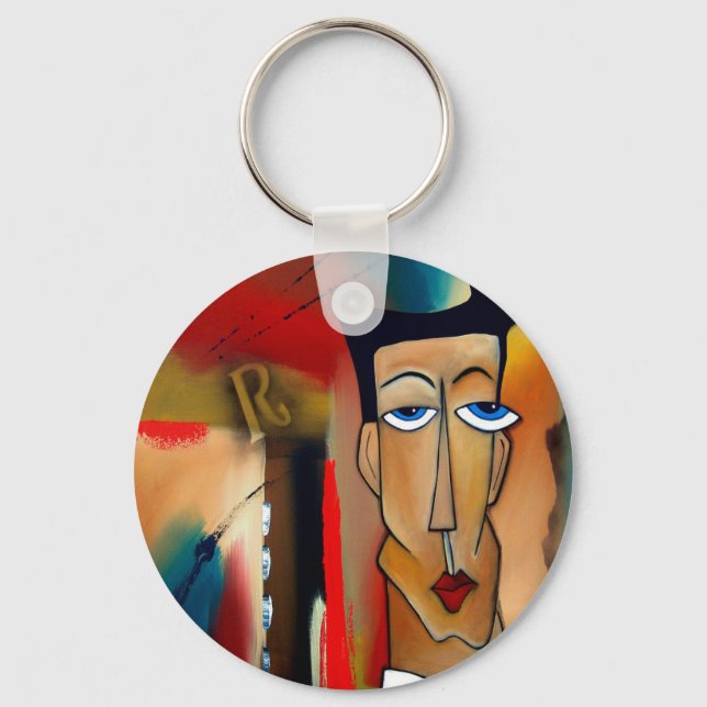 fusionierte abstrakte Kunst Schlüsselanhänger (Vorderseite)