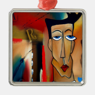 fusionierte abstrakte Kunst Silbernes Ornament