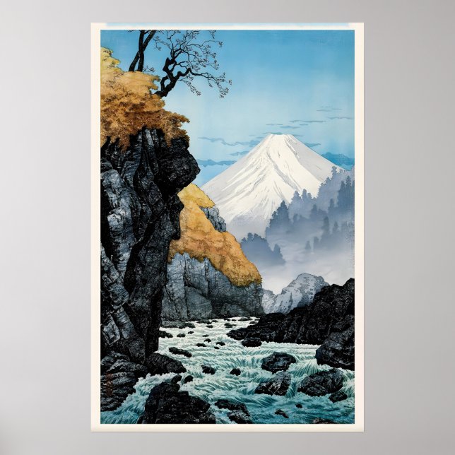 Fuß des Berges Ashitaka Japanischer Kunstdruck Poster (Vorne)