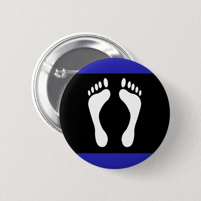 Fuß-Stolz-Flagge (Fußabdruck) Button (Vorne & Hinten)