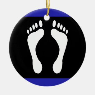 Fuß-Stolz-Flagge (Fußabdruck) Keramik Ornament