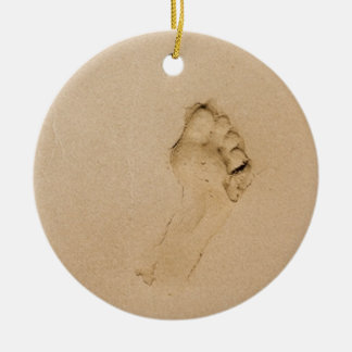 Fußabdruck am Strand Keramik Ornament