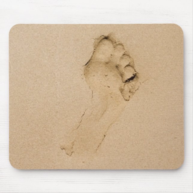 Fußabdruck am Strand Mousepad (Vorne)