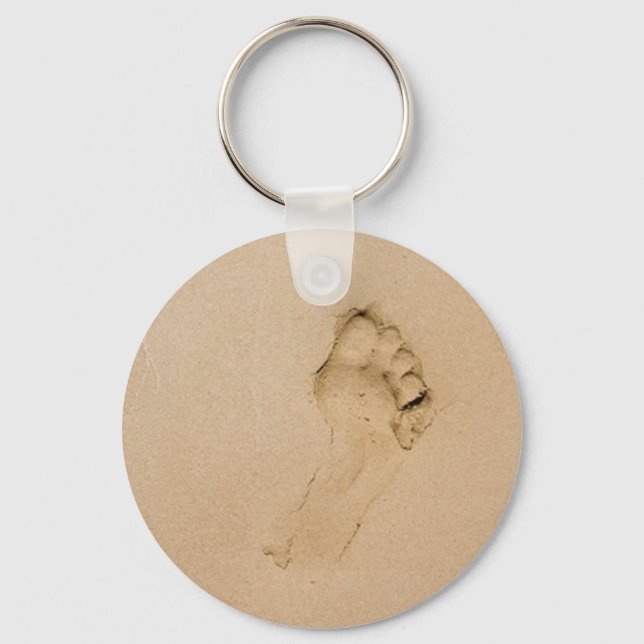Fußabdruck am Strand Schlüsselanhänger (Vorderseite)