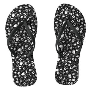 Fußabdrücke 01b. Black BG Flip Flops