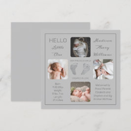 Fußabdrücke Ankündigung mehrerer Fotos zur Geburt