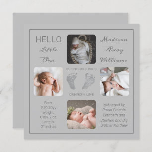 Fußabdrücke Ankündigung mehrerer Fotos zur Geburt