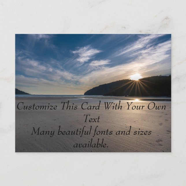 Fußabdrücke auf dem Strand Sand Postkarte (Vorderseite)