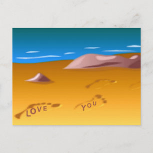 Fußabdrücke auf der Beach Postcard Postkarte