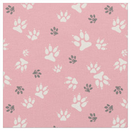  Fußabdrücke auf rosa Untergrund Stoff