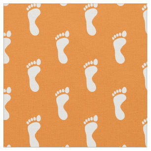 Fußabdrücke aus Fußmaterial Orange White Stoff