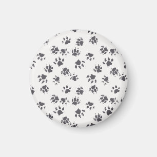 Fußabdrücke einfügen: Hund Monochrom Nahtlos. Magnet