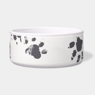 Fußabdrücke einfügen: Hund Monochrom Nahtlos. Napf