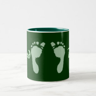 Fußabdrücke für Kinder (grün) Zweifarbige Tasse