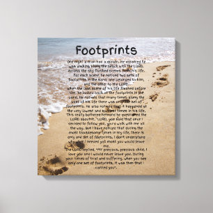 Fußabdrücke Gebet biblische Sandmauer Leinwand Kun