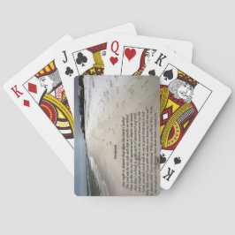 Fußabdrücke im Sand auf einem Foto am Strand Spielkarten