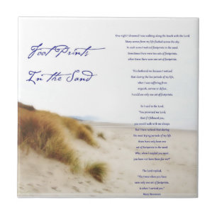 Fußabdrücke im Sand Fliese