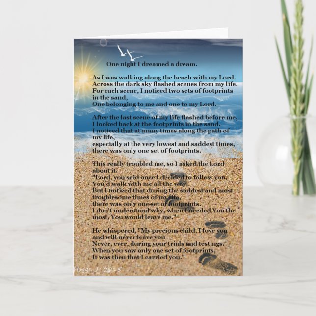 Fußabdrücke im Sand Karte (Vorderseite)