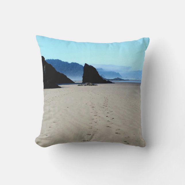 Fußabdrücke im Sand Kissen (Vorderseite)