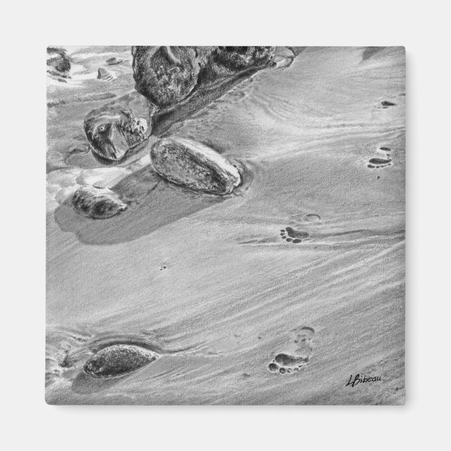 Fußabdrücke im Sand Magnet (Vorne)