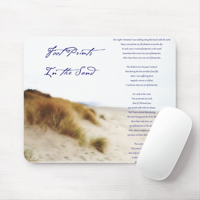 Fußabdrücke im Sand Mousepad (Mit Mouse)