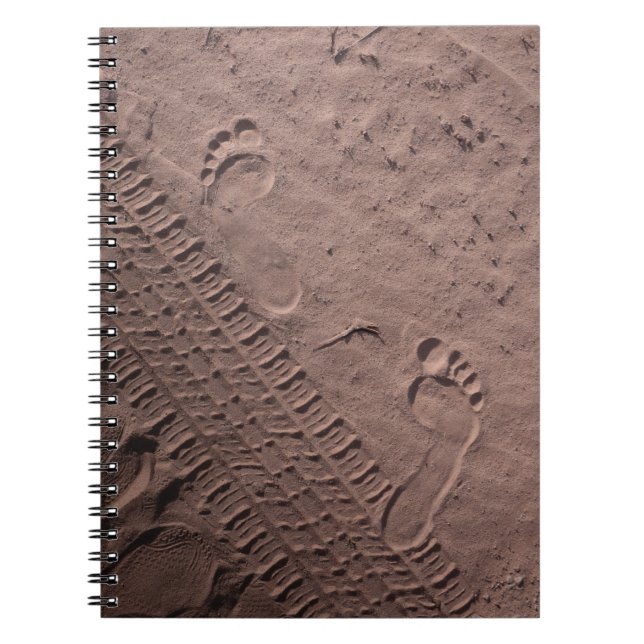 Fußabdrücke im Sand Notizblock (Vorderseite)