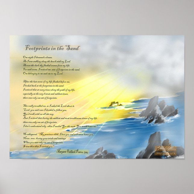 Fußabdrücke im Sand... Poster (Vorne)