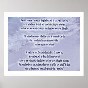 Fußabdrücke im Sand Poster