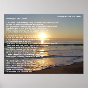 Fußabdrücke im Sand Poster