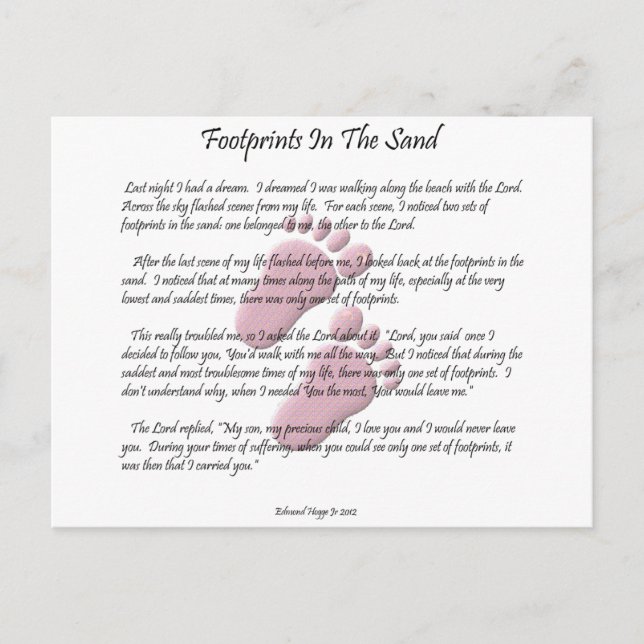 Fußabdrücke im Sand Postkarte (Vorderseite)